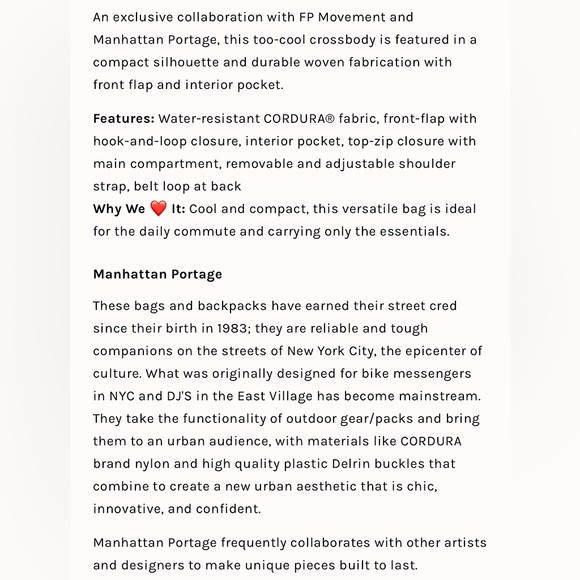 NEW Free People FP x Manhattan Portage Mini Crossbody - Picture 5 of 15